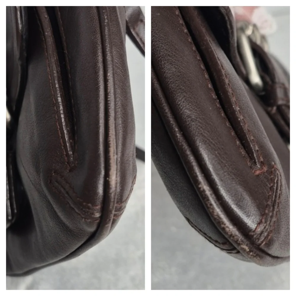 Furla Chocolate Brown Leather Shoulder Handbag